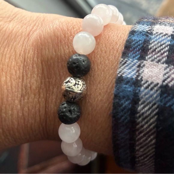 Genuine Rose Quartz Bracelet - Picture 2 of 3